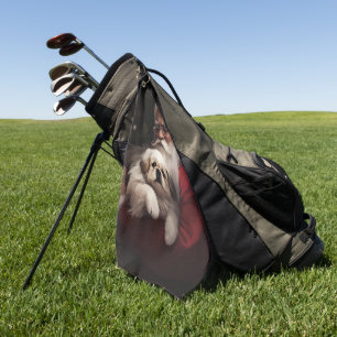 Pekingese With Santa Claus Festive Christmas Golf Towel