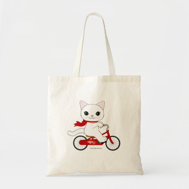 Peko the white cat tote bag (Front)