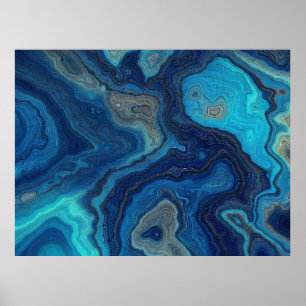 “Pelagic Contours” – An Abstract Seascape Poster