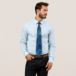 “Pelagic Contours” – An Abstract Seascape Tie