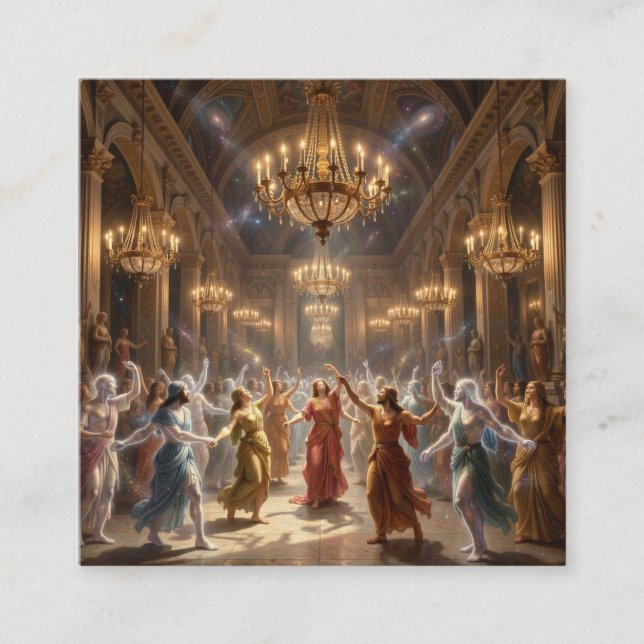 Pelasgian Dance Magic World 0 Fa023 Square Business Card (Front)