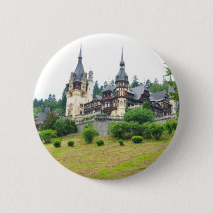 Peles Castle in Sinaia, Romania 6 Cm Round Badge