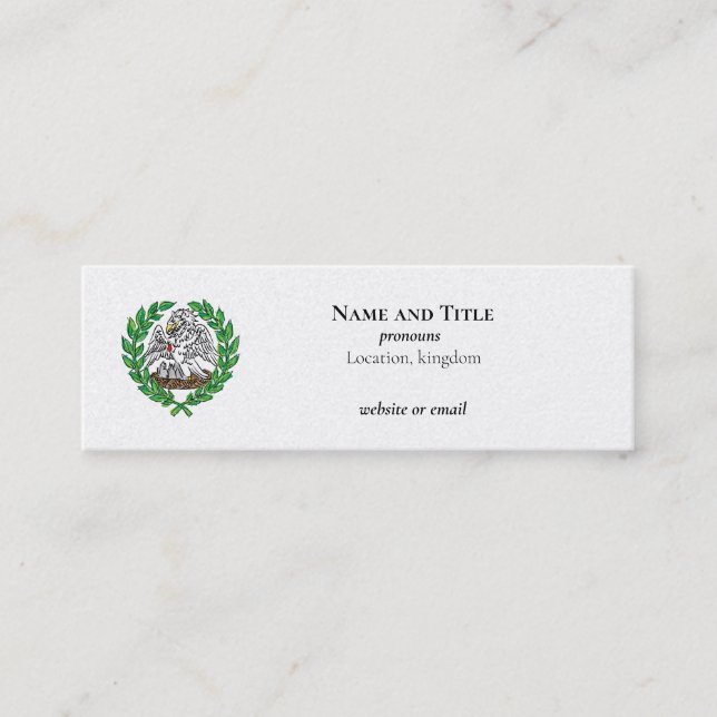 Pelican and Laurel Wreath Mini Business Card (Front)