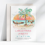 Pelican and Palm Tree Beach Christmas Party  Invitation<br><div class="desc">Tropical Christmas party invitation features two pelican sea birds flapping their wings in joy at seeing a palm tree Christmas tree and presents on the beach. Visit my "Pelican and Palm Tree" holiday collection for coordinating greeting cards,  gift tags,  party supplies and more. Art by KL Stock</div>