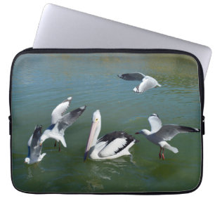 Pelican And Seagulls, Laptop Sleeve