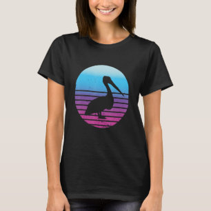 Pelican Animal Vintage Retro Sunset Tropical Bird T-Shirt
