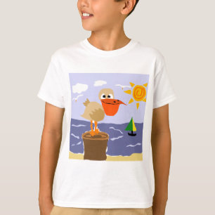 Pelican at the Beach Art T-Shirt