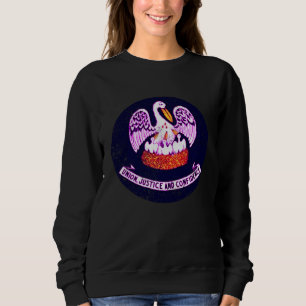 Pelican Bayou State Bird Native Louisiana Flag Sweatshirt