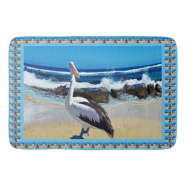 Pelican Beach Splash, Bath Mat (Front)