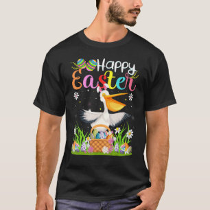 Pelican Bird Bunny Egg Hunting Pelican Happy East T-Shirt