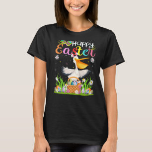 Pelican Bird Bunny Egg Hunting Pelican Happy Easte T-Shirt