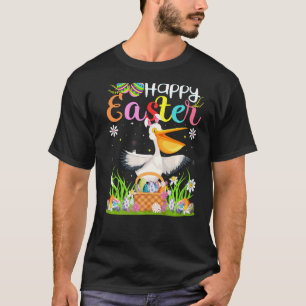 Pelican Bird Bunny Egg Hunting Pelican Happy Easte T-Shirt