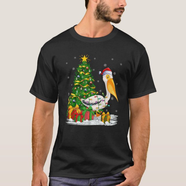 Pelican Bird Lover Family Matching Santa Pelican C T-Shirt (Front)
