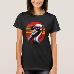 Pelican Bird Sunglasses Sunset Retro Style Vintage T-Shirt