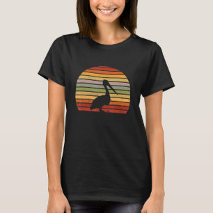 Pelican Bird Vintage Retro Sunset Bird Animal Peli T-Shirt