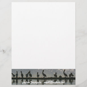 Pelican Birds Wildlife Animals Personalised Letterhead