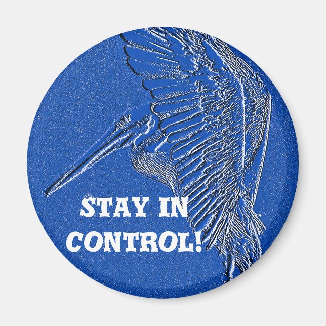 Pelican,Blue art_ Magnet (Front)