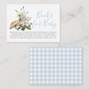 Pelican Boy Baby Shower Book Request Card