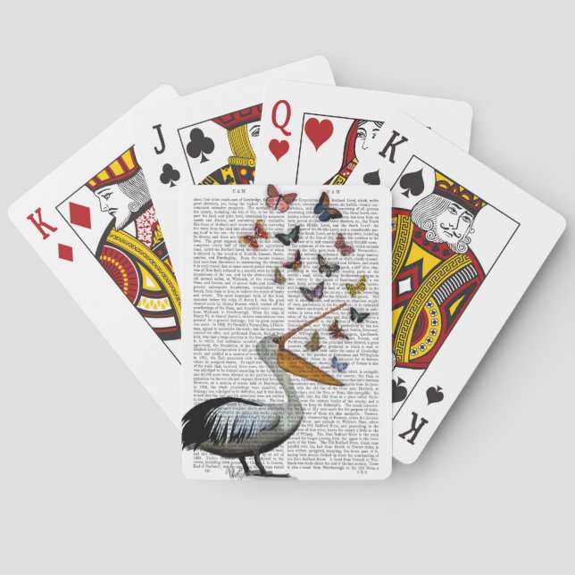 Pelican & Butterflies Playing Cards (Back)