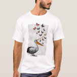 Pelican & Butterflies T-Shirt<br><div class="desc">Pelican & Butterflies by Fab Funky.  Features butterflies flying out of a pelican's mouth. | 190004D</div>