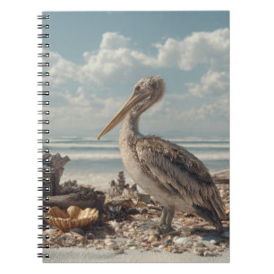 Pelican by Seashell Shore Notebook