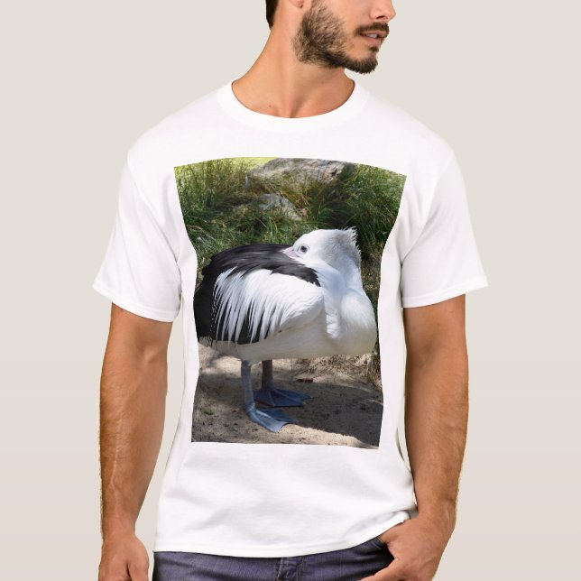 Pelican Cat Napping Standing Up, T-Shirt (Front)