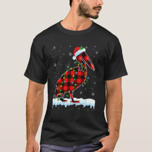 Pelican Christmas Santa Hat Cute Animals Xmas Ligh T-Shirt