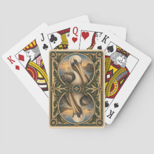 Pelican Coastal Bay Watercolor GeoSaga Playing Cards