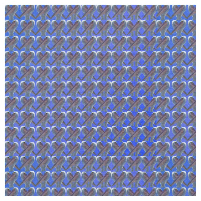 Pelican Faces In A Repeated Pattern, Fabric (Close Up)