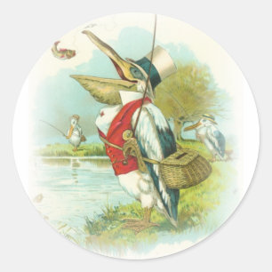 Pelican Fishing Classic Round Sticker