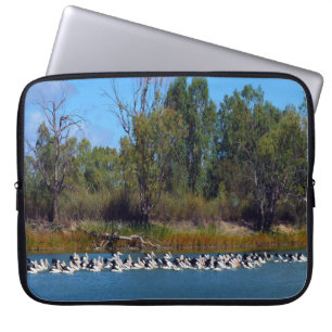 Pelican Fishing Frenzy, River Murray, Laptop Sleeve