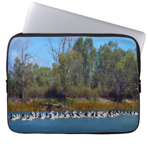 Pelican Fishing Frenzy, River Murray, Laptop Sleeve