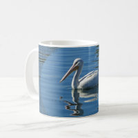 Pelican Floating Calm Blue Water Large Wild Bird