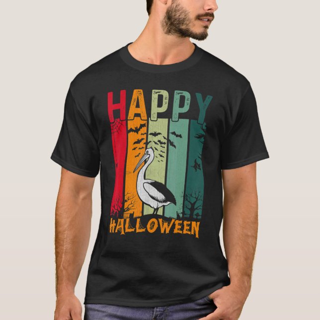 Pelican   Girls Boys Retro Style Halloween Dinner  T-Shirt (Front)