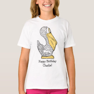 Pelican illustration custom text clothing T-Shirt