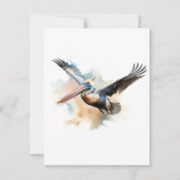 Pelican In Watercolors