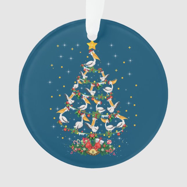 Pelican Lover Xmas Gift Matching Pelican Christmas Ornament (Front)