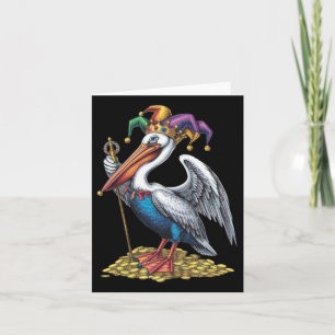 Pelican Mardi Gras Carnival Animal Lover Mens Wome Card