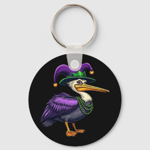Pelican Mardi Gras – Carnival Fun for Animal Lover Key Ring