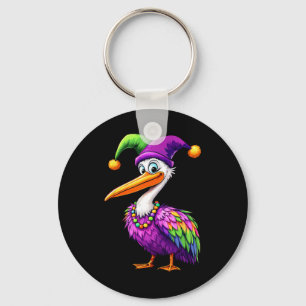Pelican Mardi Gras Carnival Lover Mens Womens Kids Key Ring