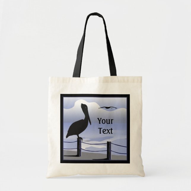 Pelican Ocean Shoreline Tote Bag (Front)