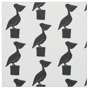 Pelican on a Post in Silhouette Fabric