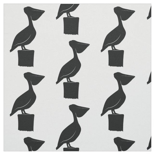 Pelican on a Post in Silhouette Fabric (Swatch)