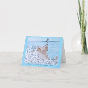 Pelican On a Rock Blank Greeting Card