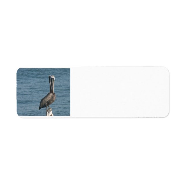 Pelican on Piling Return Address Label (Front)