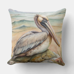 Pelican on the Beach Cushion