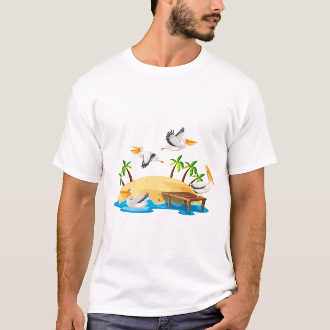 Pelican on the island T-Shirt (Front)