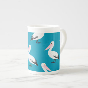 Pelican pattern bone china mug