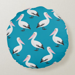 Pelican pattern round cushion