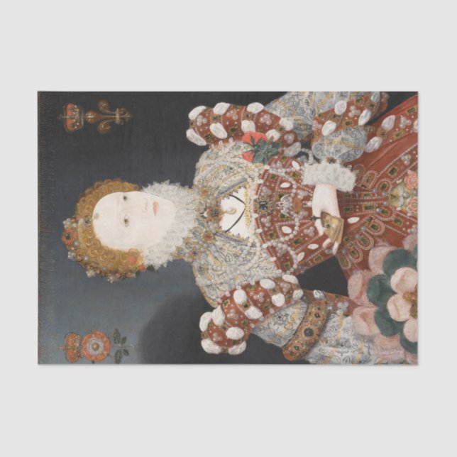 Pelican Portrait Queen Elizabeth I Tissue Paper (Front)